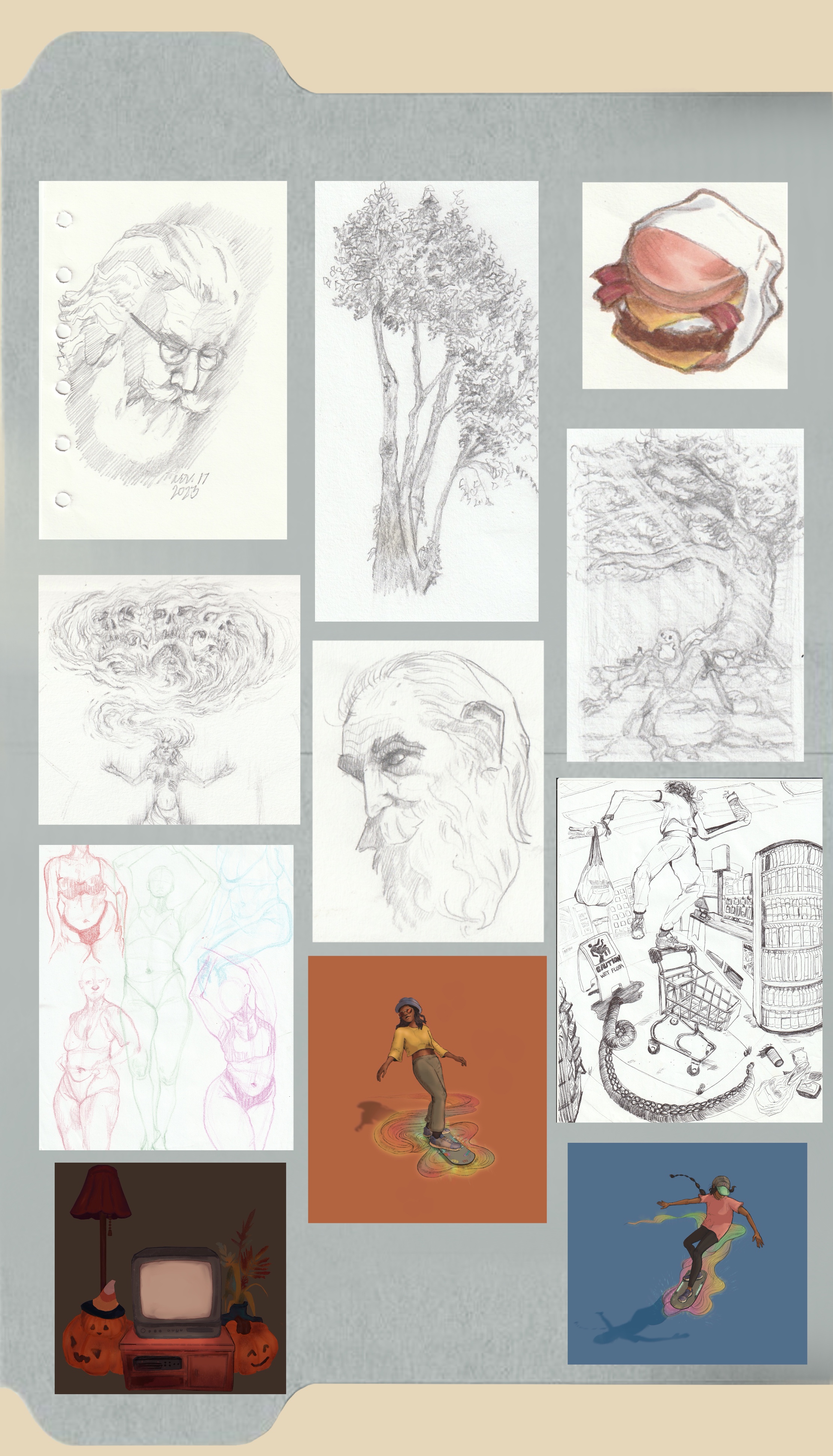 various images of mostly pencil on paper drawings and few digital art pieces i have drawn